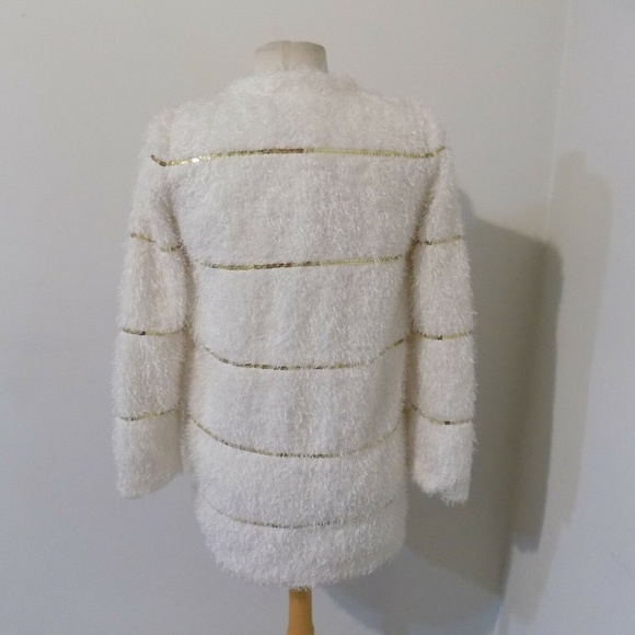 Darling Vivienne Cream Coat w/Gold Sequins, S NEW - Picture 5 of 5